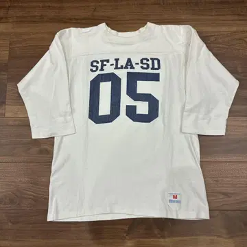챔피온 풋볼 티셔츠 M 70s 바터 택 복각 넘버링 염색