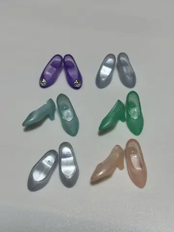 리카짱 제니짱 공용 라메 믹스 반짝반짝 유리 신발 펌프스 세트
