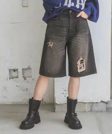 JEANASiS 지나시스 크러쉬 데님 조츠 블랙