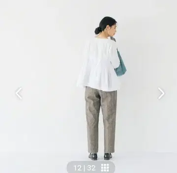 북유럽 생활 용품점 코튼 린넨의 가벼운 테이퍼드 팬츠 M