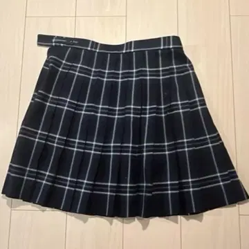 네이비 플리츠 스커트 W69