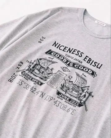NICENESS EBISU 한정판 오픈 기념 티셔츠
