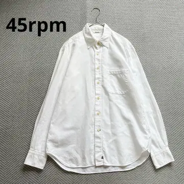 45rpm 코튼 롱 슬리브 셔츠 부드러운 소재 화이트 남성용 L