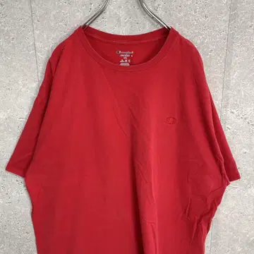 챔피온 자수 로고 레드 오버 사이즈 티셔츠 2XL