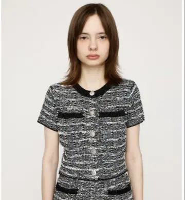SLY KNIT TWEED COMPACT TOPS 반팔