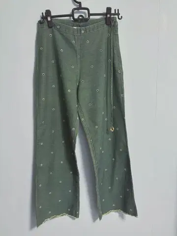 자라 밑단 자수 팬츠 XS