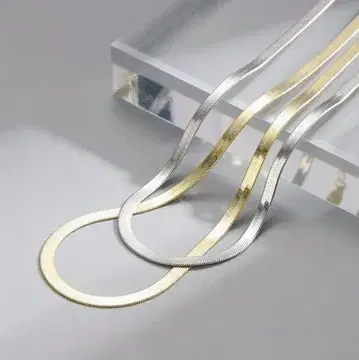 목걸이 스테인리스 스네이크 체인 실버 40cm + 5cm (체인)