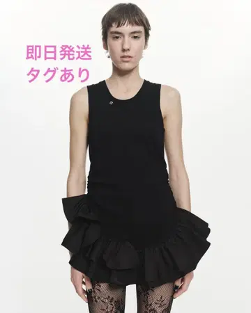 새상품 bibiy IRIS RUFFLE TOP 탱크탑 원피스 블랙