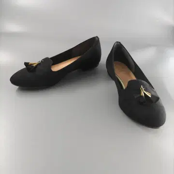 라우나 레아/Launa lea 블랙 태슬 스웨이드 로퍼 22.0cm