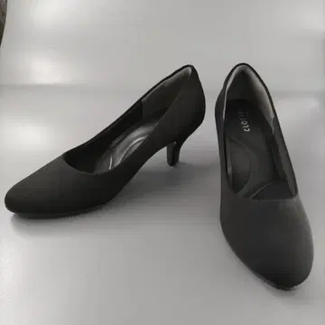 CLOSSHI 블랙 스웨이드풍 컴포트 하이힐 24.5cm
