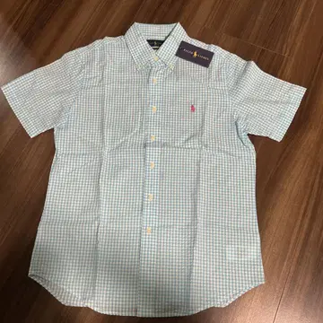 Ralph Lauren 스카이블루 깅엄 체크 반팔 셔츠 M