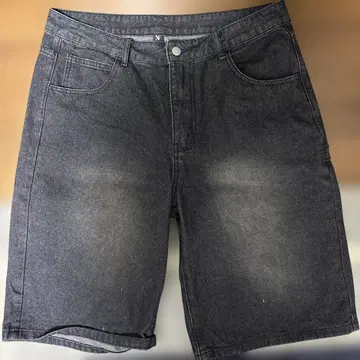 다크 그레이 숏 팬츠 데님풍