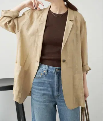 Spick and Span 라미 믹스 시어 자켓