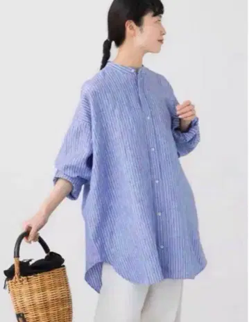 카구레 [새상품급] 린넨 남녀 공용 빅 실루엣 셔츠