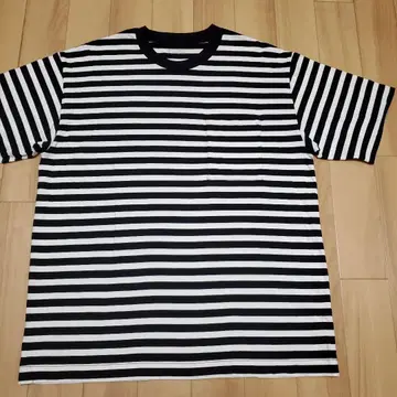 새상품급 무인양품 MUJI Labo 무지 라보 보더 포켓 빅 티셔츠