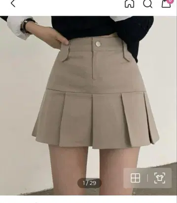 sona 소녀나라 하프 플리츠 백 밴딩 미니 스커트