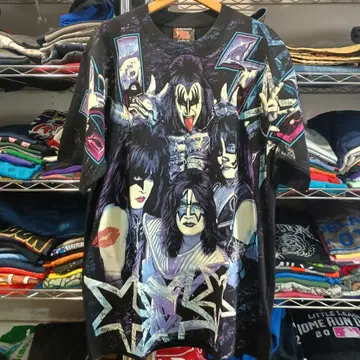 KISS 양면 프린트 밴딩 티셔츠 XL