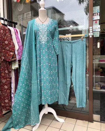 쿠르타, 팬츠, 숄 (3세트)