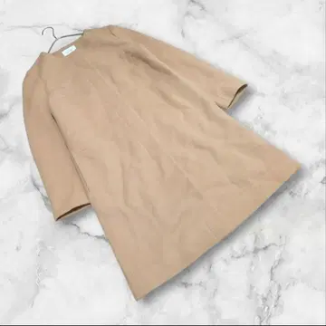 뷰티 앤 유스 (M) 노카라 코트 울 무지 베이지