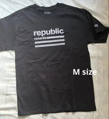 새상품 republic records 티셔츠 M 챔피온 블랙