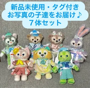 도쿄디즈니씨 컬러풀 해피니스 봉제 인형 배지 7종 세트