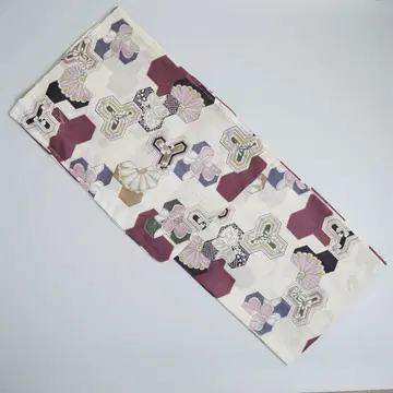 [꽃 거북이 무늬] 유카타 단품, 변형 직물, 일본제 원단 사용