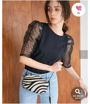 러브틱 모자 꽁지 시스루 도트 슬리브 티셔츠 도트 티셔츠