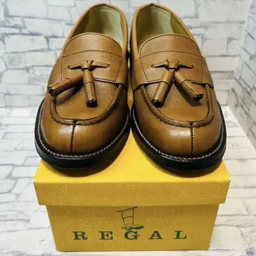 미사용 REGAL 2641 태슬 로퍼 주름 가죽 브라운 24.5cm