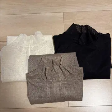 유니클로&마메쿠로 시스루 하이넥 긴팔 상의 3종 세트