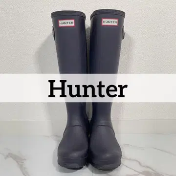 Hunter 롱 부츠 레인 부츠 장화 네이비 22cm 정도