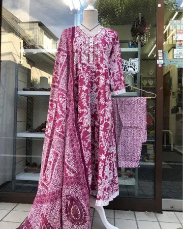 쿠르타, 팬츠, 숄 (3개 세트)