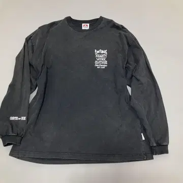 BEN DAVIS 블랙 롱 슬리브 티셔츠 X-LARGE 두꺼운 원단