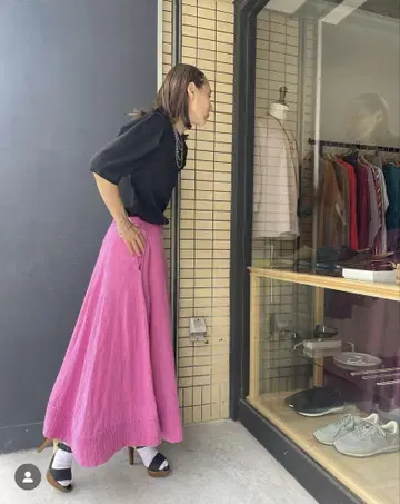 PHEETA 핑크 플레어 스커트