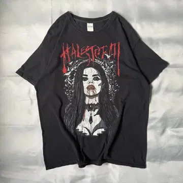 00s~ halestorm 블랙 밴딩 티셔츠 아트 호러