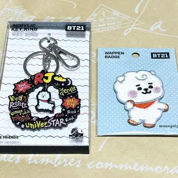 BTS RJ 진 키링 와펜 배지