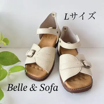 컨디션 최상] 신발 공방 Belle & Sofa 플랫 샌들 가죽 L