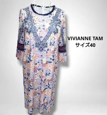 VIVIANNE TAM 파워 인터넷 원피스 나비 꽃무늬 무릎 기장