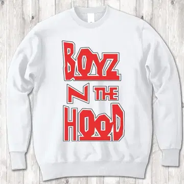 BoysNtheHood logo big 랩 티 화이트 맨투맨 XL