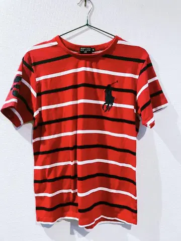 Ralph Lauren 빨흰 스트라이프 티셔츠 M