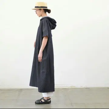 산카쿠 차코 콜라보 데님 후디 원피스