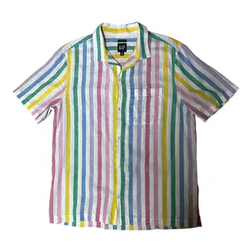 새상품급 GAP 갭 린넨 오픈 카라 셔츠 멀티 컬러 M