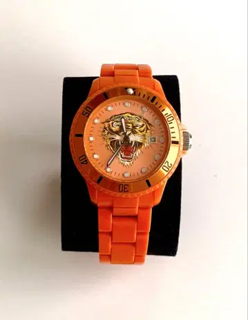 Ed Hardy 에드 하디 오렌지 호랑이 디자인 손목시계 4 ATM