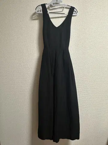 블랙 슬리브리스 롱 원피스