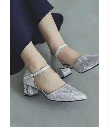 청키 힐 레이스 파티 펌프스 여성용 로우 힐