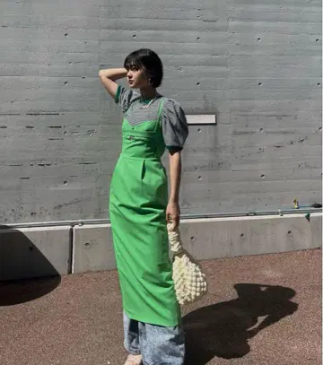 아메리 메디 레이어드 서스펜더 라인 스커트