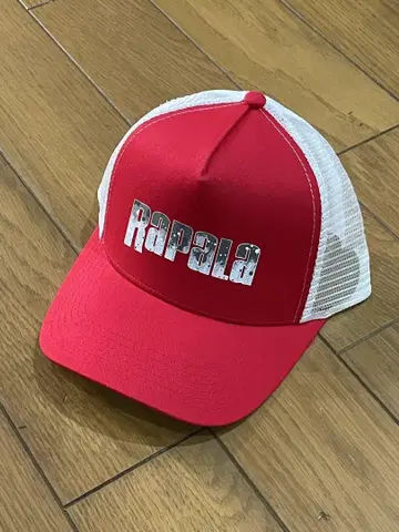 라파라/Rapala 빨간색_흰색 트래커 캡 택 포함 미사용 새상품