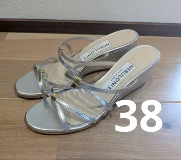 네브로니 웨지솔 샌들 실버 38 24.5cm