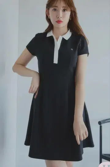 Herlipto 반소매 폴로 미니 드레스 S