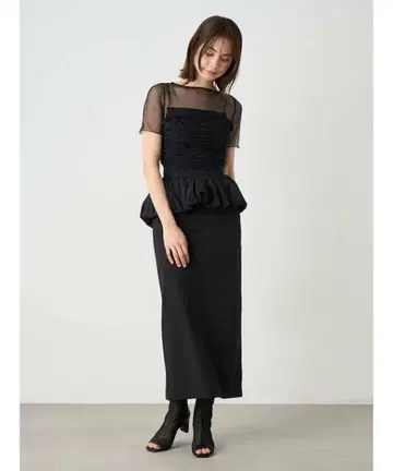 snidel 벌룬 페플럼 스커트