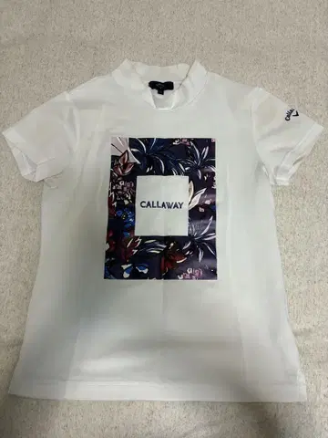CALLAWAY 플라워 프린트 하이넥 셔츠 M